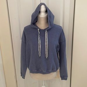 Aerie Blue Ribbed Hoodie Sweatshirt